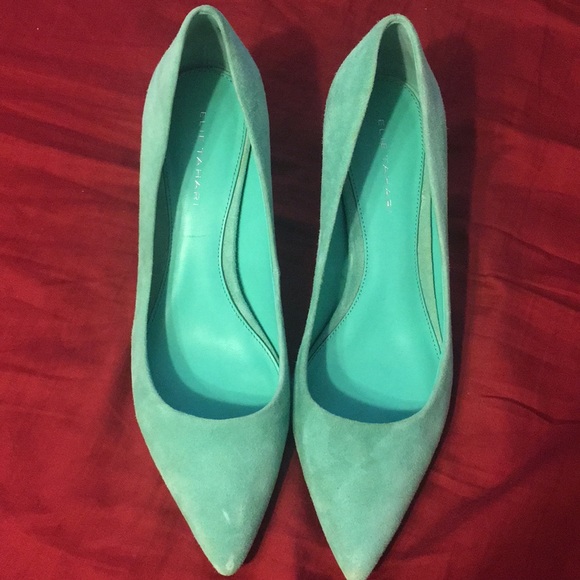 teal low heels